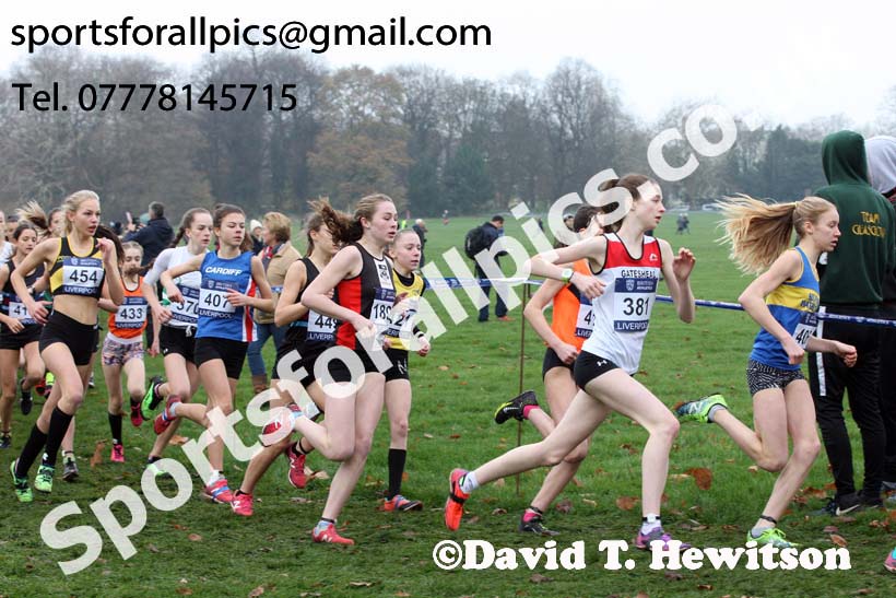 Girls under-15s British Athletics Liverpool Cross Challenge, Sefton Park, Liverpool. Photo:  David T. Hewitson/Sports for All Pics